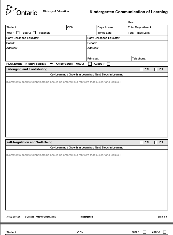preschool observation report
